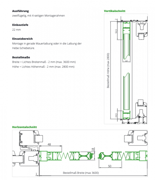 PL22/2R 2 Flügel - für alle Fensterarten
