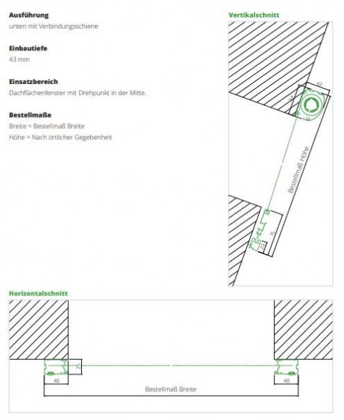 R3 Rollo Fliegengitter unten mit Verbindungsschiene