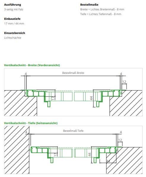 GS2 Fliegengitter Lichtschachtabdeckungen und Gittersafe 3-seitig mit Falz